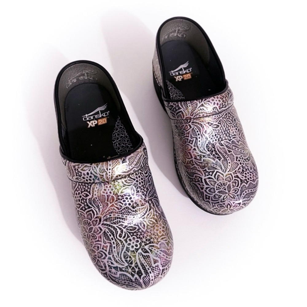 Dansko Multicolor Lace Pattern Platform Shoes - image 2